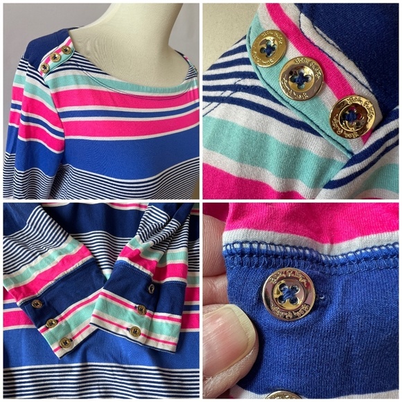 LILLY PULITZER SOPHIE DRESS M VIBRANT KALEIDOSCOPE STRIPES STRETCH LIGHTWEIGHT - Picture 11 of 12